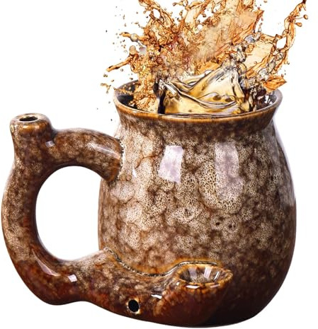 Generisk dryckesmugg | 380 ml värmebeständig med ergonomiskt handtag – keramisk tekopp – för drycker kall mjölk kaffe cocktail present till dam