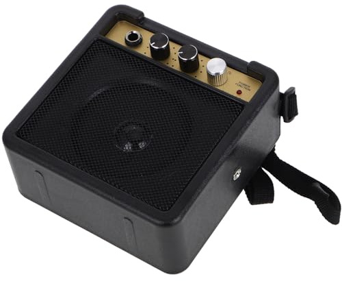 Mini Electric Guitar Amplifier 5w with Built in Sound Effects | High Fidelity Output, Versatile Connectivity, Sturdy Plastic and Metal Build, Black Finish, No Battery Included