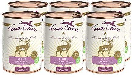 Terra Canis Wild, Gurke & Pfirsich - Light Nassfutter, 6x400g I Premium Hundefutter in 100% Lebensmittelqualität Aller Rohstoffe I Kalorien- & fettreduziert, Getreide- & glutenfrei