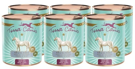Terra Canis Cavallo con rutabaga, cibo senza cereali per cani, 6x800g