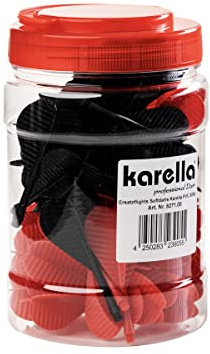 Karella Ersättningsflights Softdarts 50 st. | PVC | 2BA gänga | röd, svart