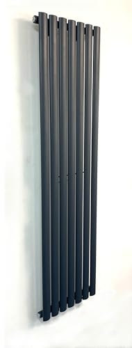 Manissa Oval Tube Radiator Anthracite 1600 x 480 Single Panel Central Heating Tall Tube Vertical Column Radiator