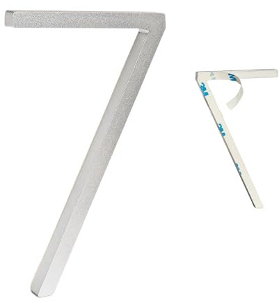 Ywonoby Numeri civici autoadesivi 3D, 12,7 cm, numeri di indirizzo, adesivi per caselle postali, appartamenti, hotel, cortili, argento (7)