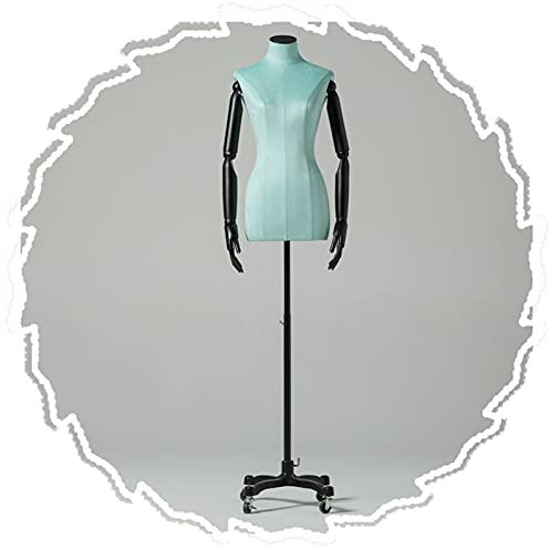 VNNHGB Weiblicher Torso-Körper, Schneiderpuppe mit Holzarmen, Dummy-Modell, Kleidungsdisplay für Schneiderinnen, Modestudenten, 3 Stile