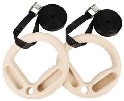 QAINKUN Turnringe Hölzerne Turnringe mit verstellbaren Schnallenriemen, tragbar, for Aufhängen, Klettern, Fingerbrett, Home Gym, Klettern, Haltebretter Ringe Turnen