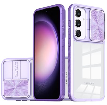 Colala Cover per Samsung Galaxy A56 / A36 Copertura della Fotocamera Scorrevole Custodia Materiale PC + TPU di Alta Qualità Antiscivolo Antiurto Antigraffio Case,Viola