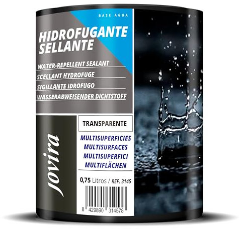 JOVIRA PINTURAS Sellador Impermeabilizante Transparente. Película impermeable, asilante, exterior e interior. Piedra natural, cemento, tejados, paredes, morteros, ladrillo, etc. (750 ml) A-60B