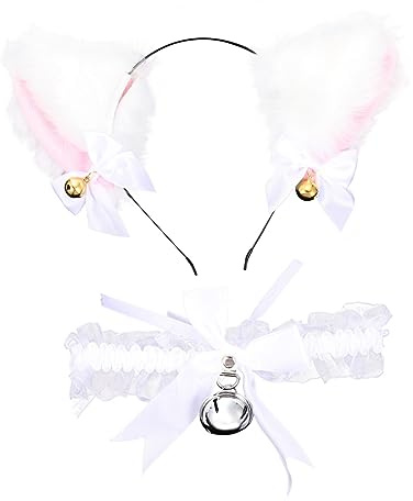 Diadema Orejas de Gato Halloween Lazo y Campana para Niñas