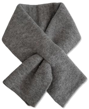 Fasheepfa Écharpe d'hiver tricotée pour femme - Deux tons - Sensation cachemire - Design trou de serrure - Col croisé, gris clair, Small scarf measures 66 x 19 cm (25.98 x 7.48 inches)