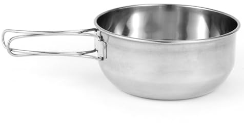 Pwshymi Vikbar Campingskål i Rostfritt Stål Bärbara Utomhusredskap för Vandring och Picknick Storlek 12 X 5 X 22 Cm (Stor 700ml)