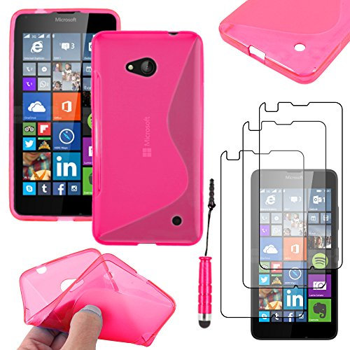 ebestStar - kompatibel mit Microsoft Lumia 640 Hülle 640 LTE Dual Flex Silikongel Handyhülle, Klar TPU Schutzhülle, S-line + Mini Stift +3 Kunststofffolies, Pink