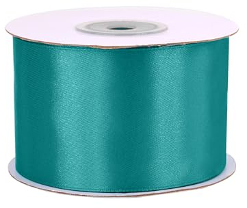 Satinband 50mm x 25m Rolle - FARBAUSWAHL in 3/6/12/18/25/38/50/75/100mm - farbecht & waschbar - Schleifenband für Hochzeit - Geschenkband zum Verpacken Dekorieren Basteln - Petrol 347
