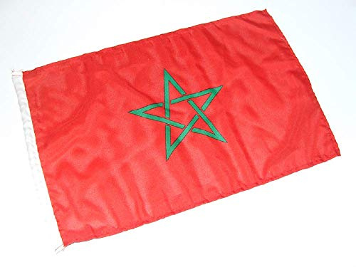 Marokko Flagge | 30 x 45 cm | Fahne mit seitlichem Hohlsaum | Wetterfest & UV-beständig