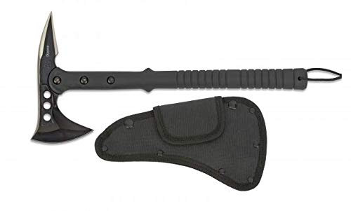 Hacha Fibra Negra, con Funda para Caza, Pesca, Camping, Outdoor, Supervivencia y Bushcraft Albainox 32399 + Portabotellas de regalo