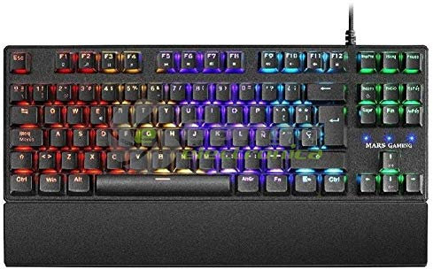 MARSGAMING MKXTKLBPT, Teclado Mecánico RGB LED, Switch Azul, Portu