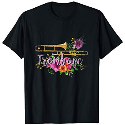 Geschenk für Mädchen Damen Musiker Blasmusiker Posaune T-Shirt