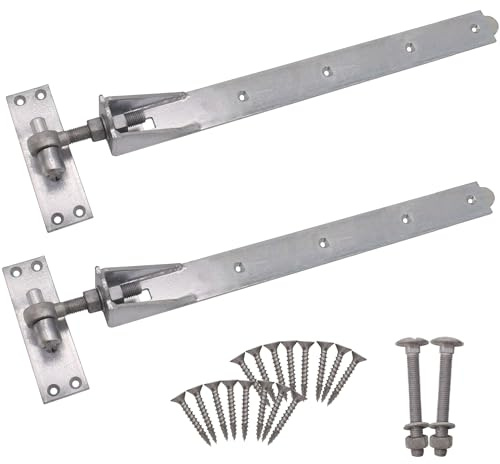 EAI Adjustable Gate Hinges | 900mm / 36 Inch Heavy Duty Hook and Band Gate Hinges | Galvanised - 1 Pair