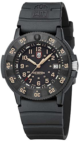 Luminox Herren Militär Uhr The Original Navy Seals 3000 Evo Series in der Farbe Schwarz mit Kautschukarmband, Gehäusedurchmesser: 43 mm, XS.3001.EVO.OR