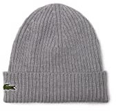Lacoste Unisex - Erwachsene Mütze RB0001, Damen,Herren Strickmütze,Wollmütze,Beanie,Grau,TU (Einheitsgröße)
