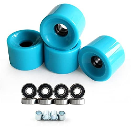 4 Skateboard-Räder mit Kugellagern, Skateboard-Rollen, Longboard-Rollen für Cruiser, Teile, Werkzeugräder, 80 A, 70 mm, Blau