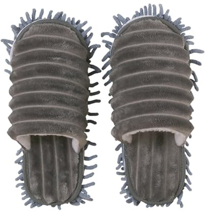 Operitacx Mop Schuhe Bodenwischer Hausschuhe Mikrofaser Putzschuhe Abnehmbar Wischmopp Bodenreiniger Lazy Slipper Wiederverwendbar Pantoffeln für Boden Schmutz Reinigung 42-44