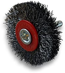 Kibros Lot 6 brosses rot. circ. acier dur Ø 50 mm 12 mm tige | Pour perceuse ou visseuse à mandrin, fil acier dur Ø 0,30 mm, décapage brossage ébavurage.