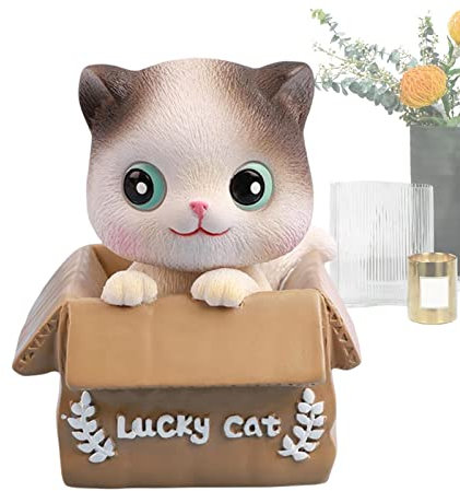 Facynde Wackelkopf für Dashboard | Auto-Armaturenbrett-Ornamente Wackelkopf Glückskatze Haustierspielzeug - Süße Katze Bobbleheads Autodekorationen Wackelkopffiguren für Auto-Armaturenbrett-Ornamente