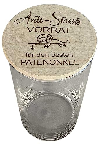 My Sweetheart® Dankeschön Geschenke XL Vorratsglas zum Befüllen lustige Anti Stress Geschenk Idee Danke Kleinigkeit Geburtstagsgeschenk Geburtstag (bester Patenonkel)