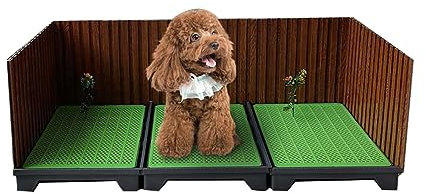 Hundetoilette, dreiseitiger Zaun, automatisches Urinieren, Größe 90 * 45cm, Farbe grün (C)