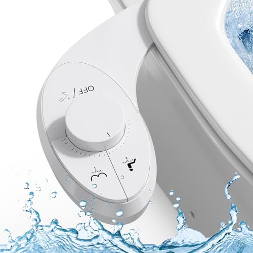 Bidet Portatil para WC,Bidet para WC No Eléctrico Ultrafino y Bidet para Doble Boquilla Retráctiles Autolimpiables,Ajustable de Agua Bidé Accesorio para Inodoro
