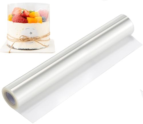 DOCMON Kuchenhalsband, 30,5 cm Acetatblätter zum Backen, Basteln, 30,5 x 94 cm, Acetat-Kuchenhalsbänder, transparentes Acetat für Kuchen, Acetatblätter, Frostform für Kuchen, Schokolade, Dessert,