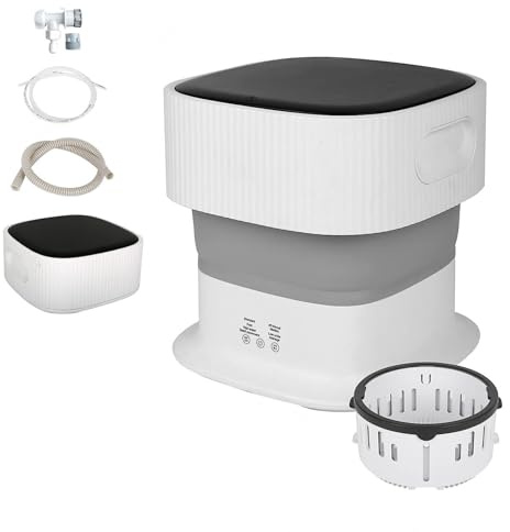 Lavatrice Portatile con Centrifuga, 9L Lavatrice Portatile Con Centrifuga Con 350RPM Centrifuga a Secco ， Lavatrice da Campeggio per Appartamento,Lavanderia,Campeggio,Viaggi