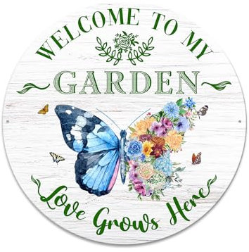 MeMate Panneau de jardin décoratif en métal de 30,5 cm - Cadeau de jardinage pour la famille, les amis et les jardiniers - Plaque rustique pour abri de rempotage, jardin de fleurs, potager (03)