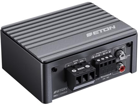 ETON PA 2 - Amplificatore ultra compatto a 2 canali, potente amplificatore digitale micro per auto e camper, classe D da 2 x 85 Watt