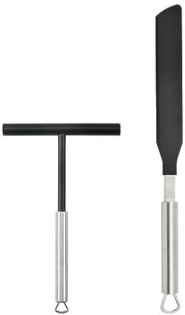 Versatile Crepes Maker And Spatula Set Stainless Steel Crepes Distributor For Kitchen Making Pancake And Pastries