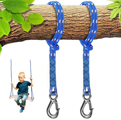 Yunlaishaocer 2pc Schaukel Befestigung Baum,100CM Verstellbares Seil Baumschaukel,Schaukel Aufhängung für Holzbalken mit Karabiner, Hängematte Befestigung, für Yoga, Hängesessel, Schaukeln, Hält 200KG