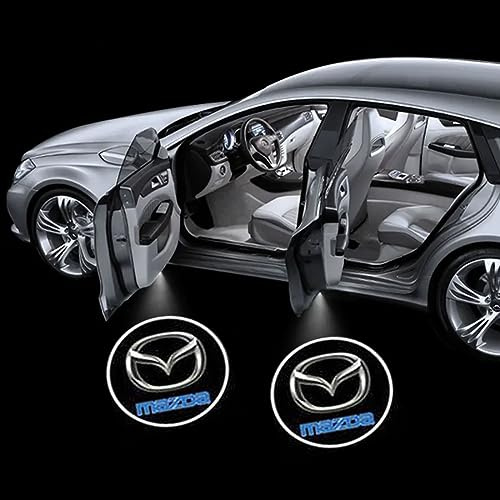 YHIKAHT Proiettore a LED per Portiera dell'auto per Mazda CX-8/Mazda CX-9/Mazda CX-30/Mazda MX-30, Luce di Benvenuto Luci Portiera Auto Logo 3D Proiettore Auto Portello di Automobile,A Black-2