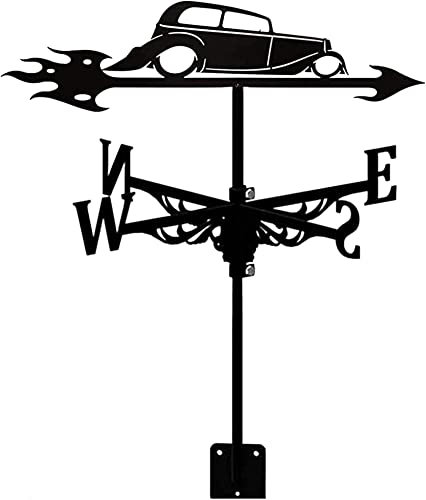 Windfahne, Wetterfahne aus Metall, Vintage-Wetterfahne, Windrichtungsanzeiger für Gartendach, Koppeldekoration im Freien, Windfahne (C) (A)