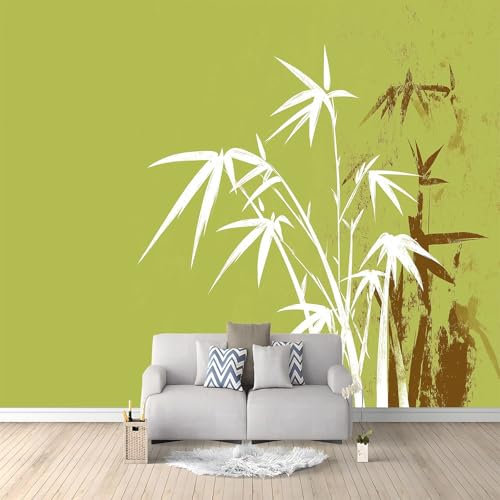 Fotomurale 3D Pintura De Tinta Bambú 350 x 256 cm Papel Pintado Fotográfico, Decoración De la Pared Murales para Salón, Dormitorio, Habitación para Niños, Pared de TV