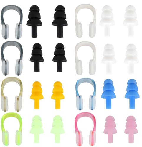 klahh 8 clip per naso da nuoto in morbido silicone impermeabile per nuoto mollette da nuoto in silicone per bambini e adulti principianti con scatola portaoggetti