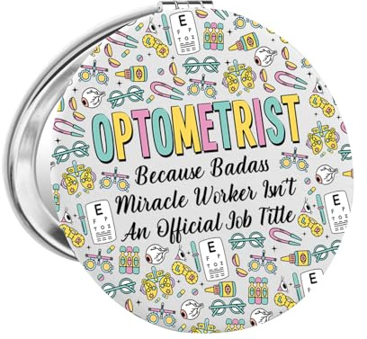 Cadeau optométriste - Cadeau technique ophtalmique - Cadeau d'optométrie - Cadeau de remise de diplôme - Miroir de maquillage pour médecin oculaire (optométristMirror)