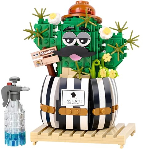 SGZIOO Set di 578 pezzi di mattoncini da costruzione di cactus, bonsai, set di giocattoli da costruzione, collezione botanica, giocattolo in mattoni, regalo creativo per adulti, decorazioni per la