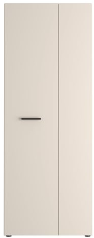 Forte NET306 Schuhschrank 70, moderner Flurschrank, 2-türig, 5 Regalböden, Flur, Diele, Abstellraum, Holzwerkstoff, Kaschmir|Beige, 68,7 cm breit x 181,1 cm hoch x 36,5 cm tief