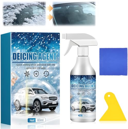 Ruichi De Icer Spray for Car, Fast-Acting Car Windscreen & Window Defroster, Deicer Windscreen Spray, Auto Windshield Deicing Spray, Ice Remover Melting for Fast Removing Snow, Ice