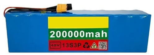 48V 200Ah 13S3P Batteria Al Litio Per Bici Elettrica Con Caricabatterie Batteria Agli Ioni Di Litio A Lunga Durata Per Monopattino Pieghevole Scheda Di Protezione Integrata XT90