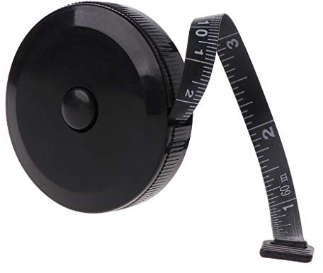 Mètre ruban souple noir de 1,5 m pour vêtements, table, petit ruban à coudre flexible