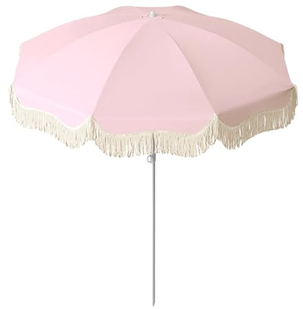ACHZYFT Sombrilla De Playa Plegable Con Palo Ajustable En Altura, Protección Solar UPF 50+ Parasol Exterior Portátil, Sombrilla De Viaje Resistente Al Viento De 8 Varillas Para Jardín, Camping