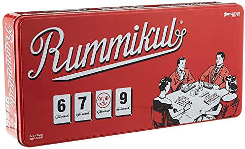 Pressman Rummikub Spiel in Retro-Dose, rot