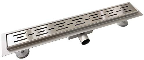 Aica Caniveau de Douche Italienne Acier Inoxydable 60 cm Siphon Sol D'évacuation le Modèle Linéaire Drain de Douche Rectangulaire Extra Plat Argent