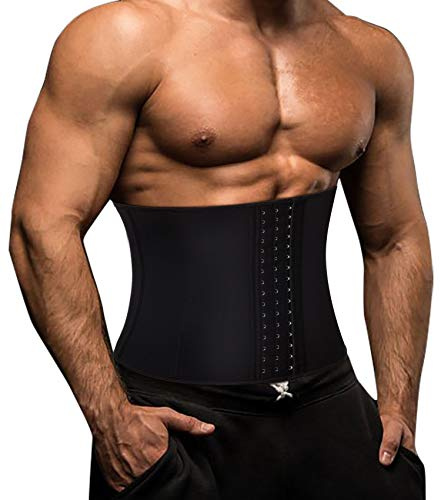 Gotoly Taille Trainer Fitness Gürtel Sauna Bauch Weg Herren Body Shaper Gewichtsverlust Korsett Fettverbrennung Taillenmieder Neoprene Schweiß Rückenbandage, XXL, Schwarz